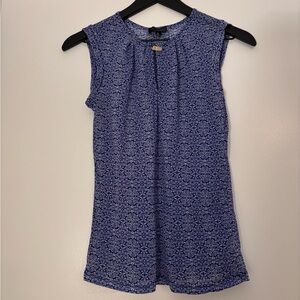 The Limited Mediterranean Blue Floral Sleeveless Blouse
